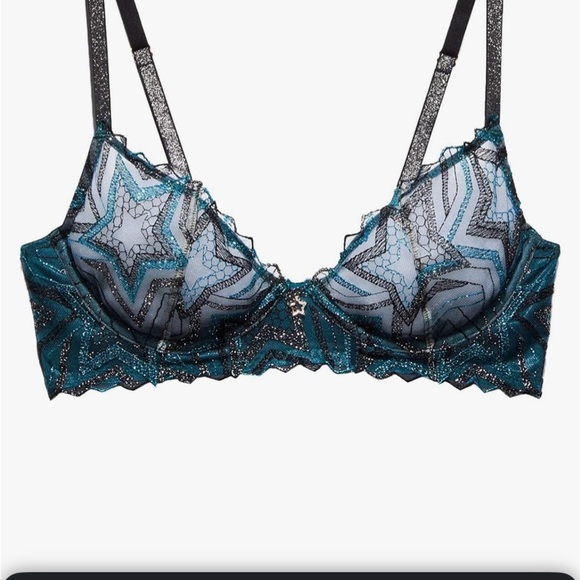 Savage X Fenty Shining Star Embroidered Unlined Demi Bra – Size 34D – NWT - Picture 5 of 12